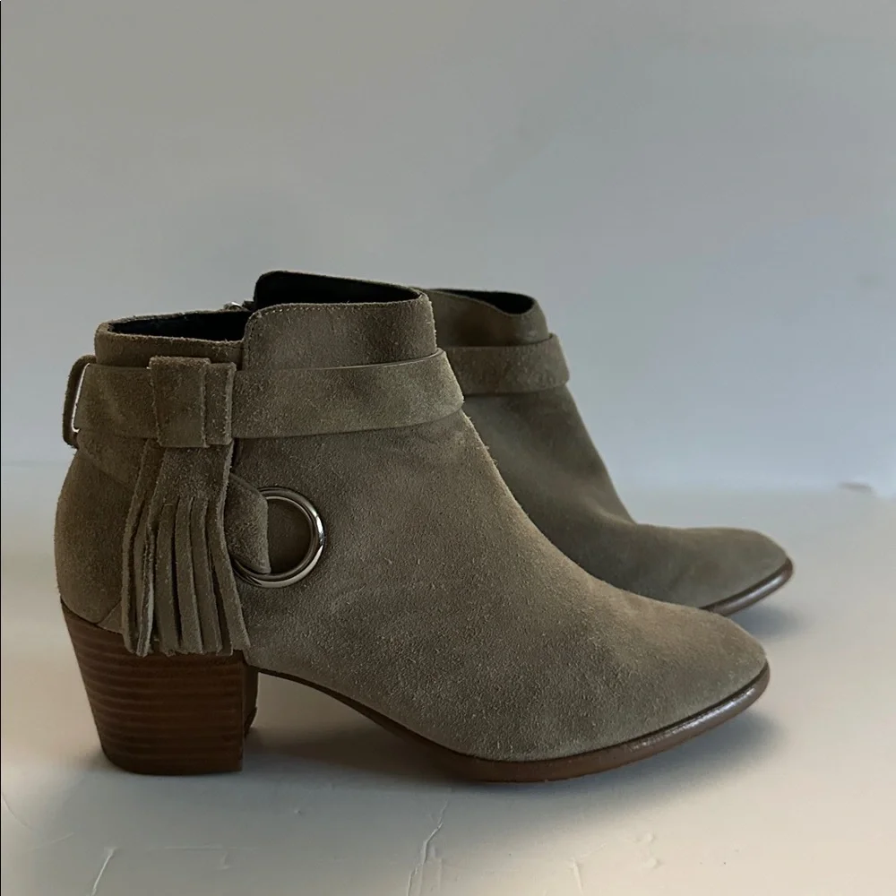 Rebecca Minkoff Taupe Suede Ankle Booties - Picture 2 of 8